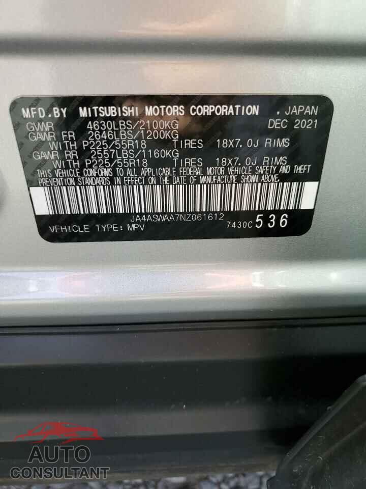MITSUBISHI ECLIPSE 2022 - JA4ASWAA7NZ061612