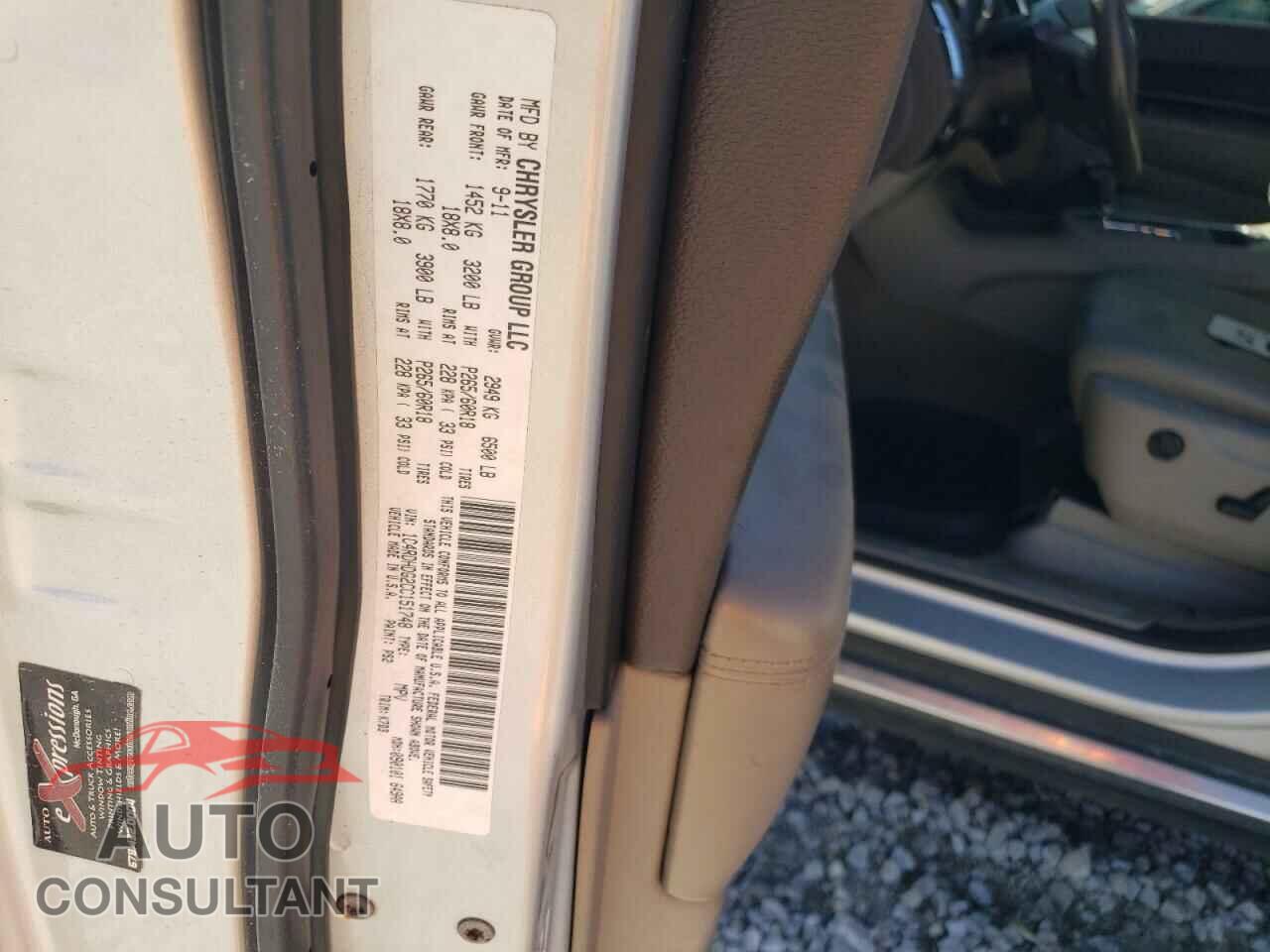 DODGE DURANGO 2012 - 1C4RDHDG2CC151748