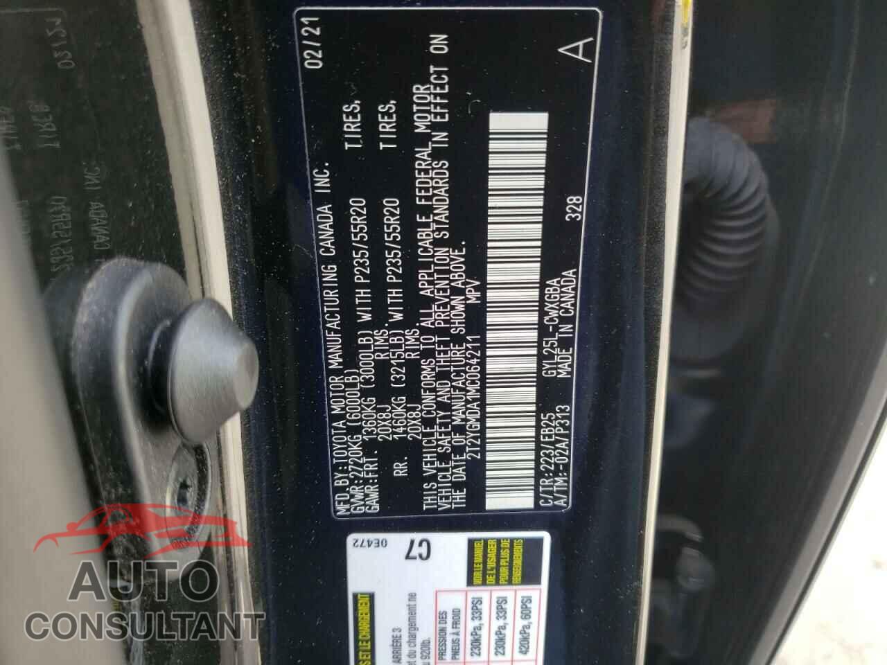 LEXUS RX450 2021 - 2T2YGMDA1MC064211