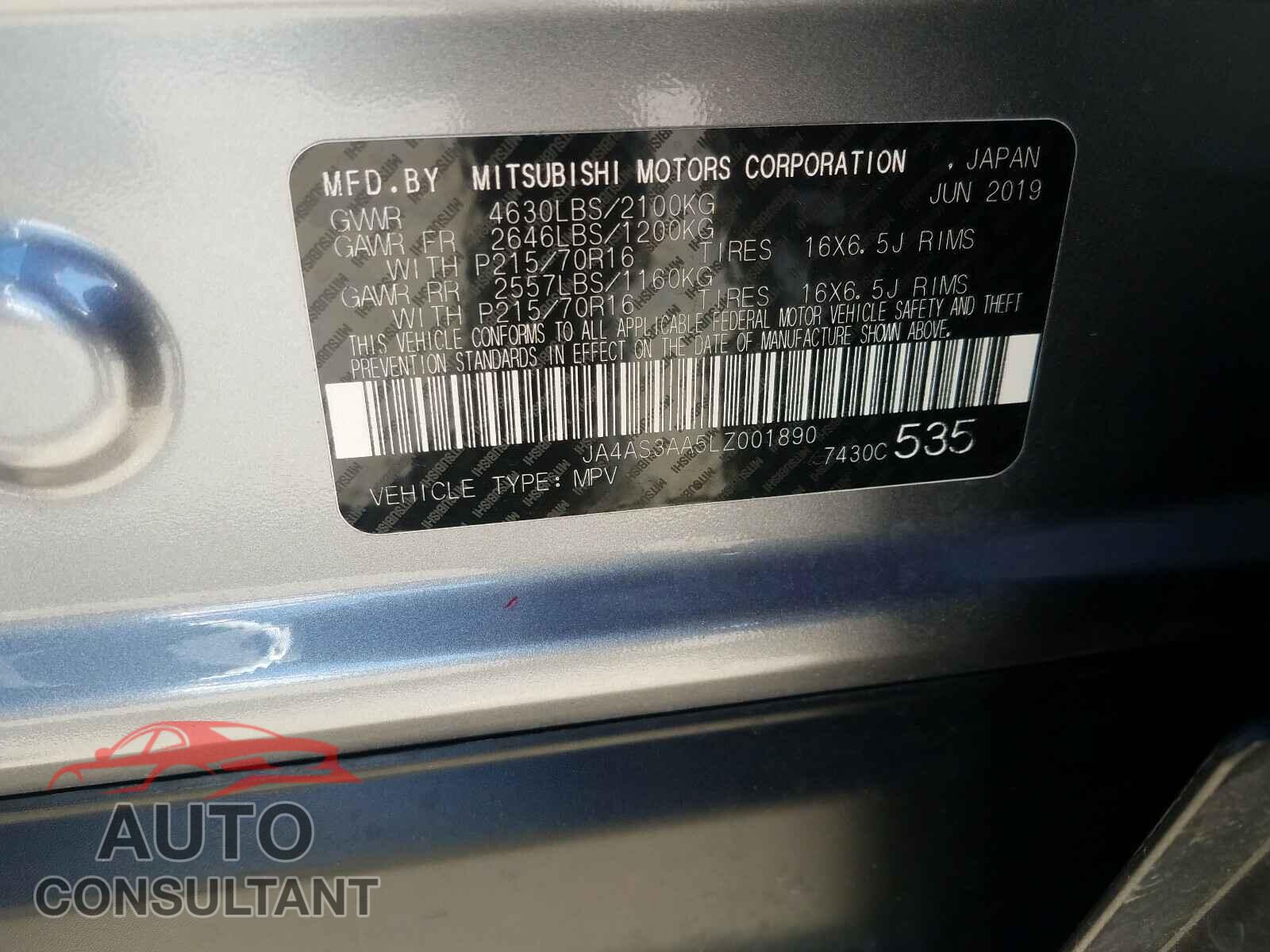 MITSUBISHI ECLIPSE 2020 - JA4AS3AA5LZ001890
