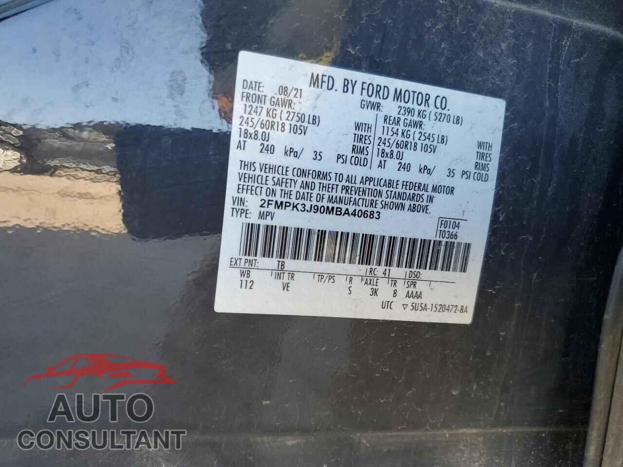FORD EDGE 2021 - 2FMPK3J90MBA40683