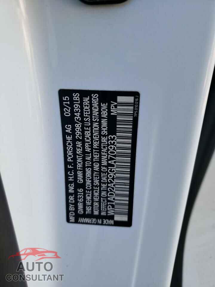 PORSCHE CAYENNE 2016 - WP1AD2A29GLA70933