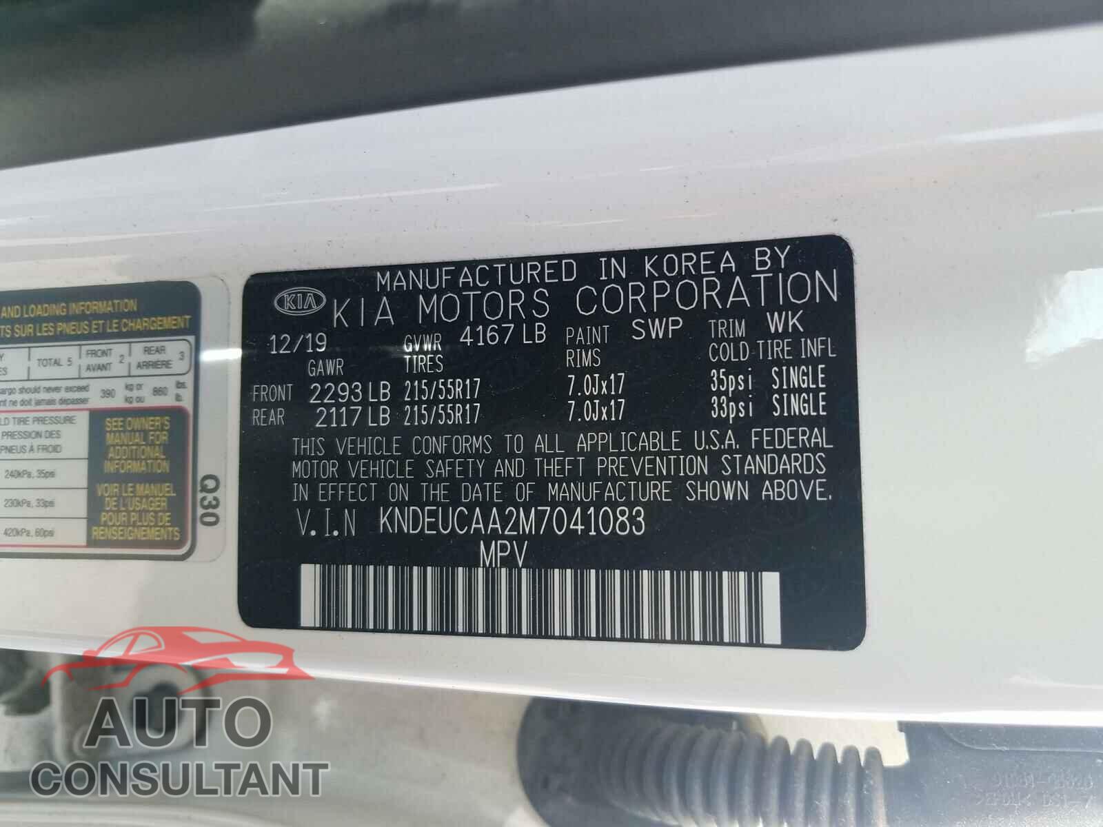 KIA SELTOS 2021 - KNDEUCAA2M7041083