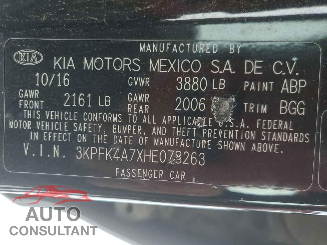 KIA FORTE 2017 - 3KPFK4A7XHE078263
