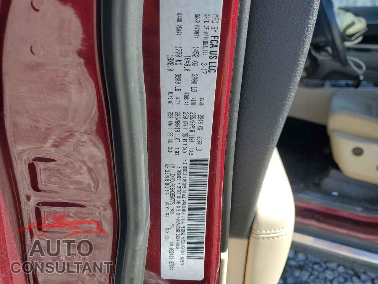 DODGE DURANGO 2017 - 1C4RDJAG3HC850776