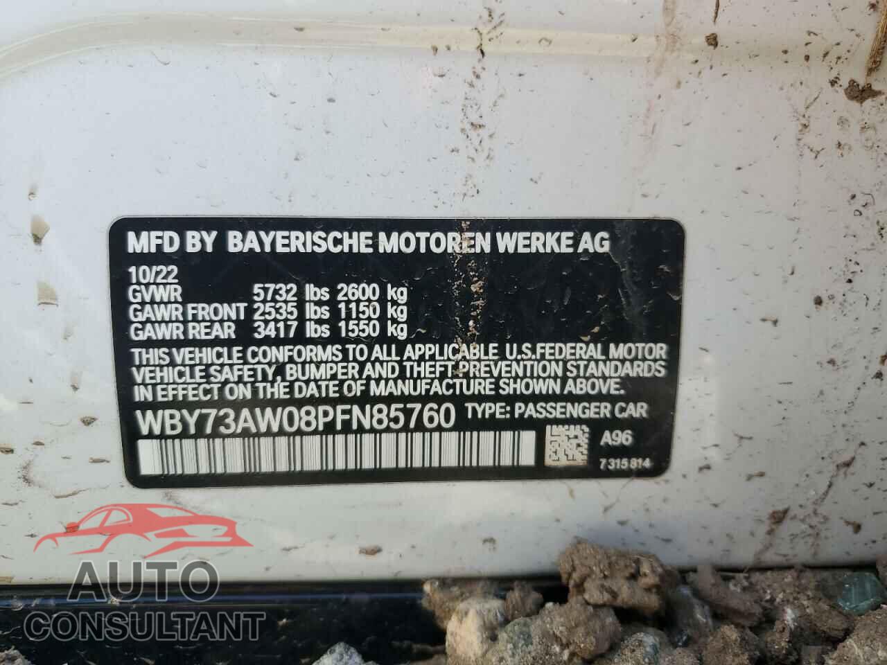 BMW I4 EDRIVE 2023 - WBY73AW08PFN85760