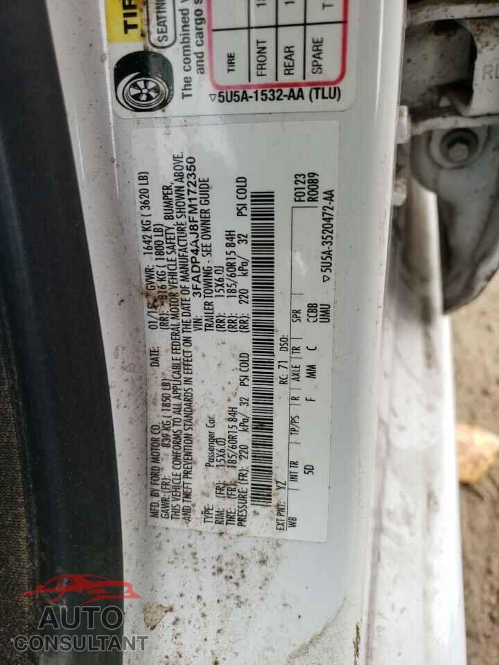 FORD FIESTA 2015 - 3FADP4AJ8FM172350