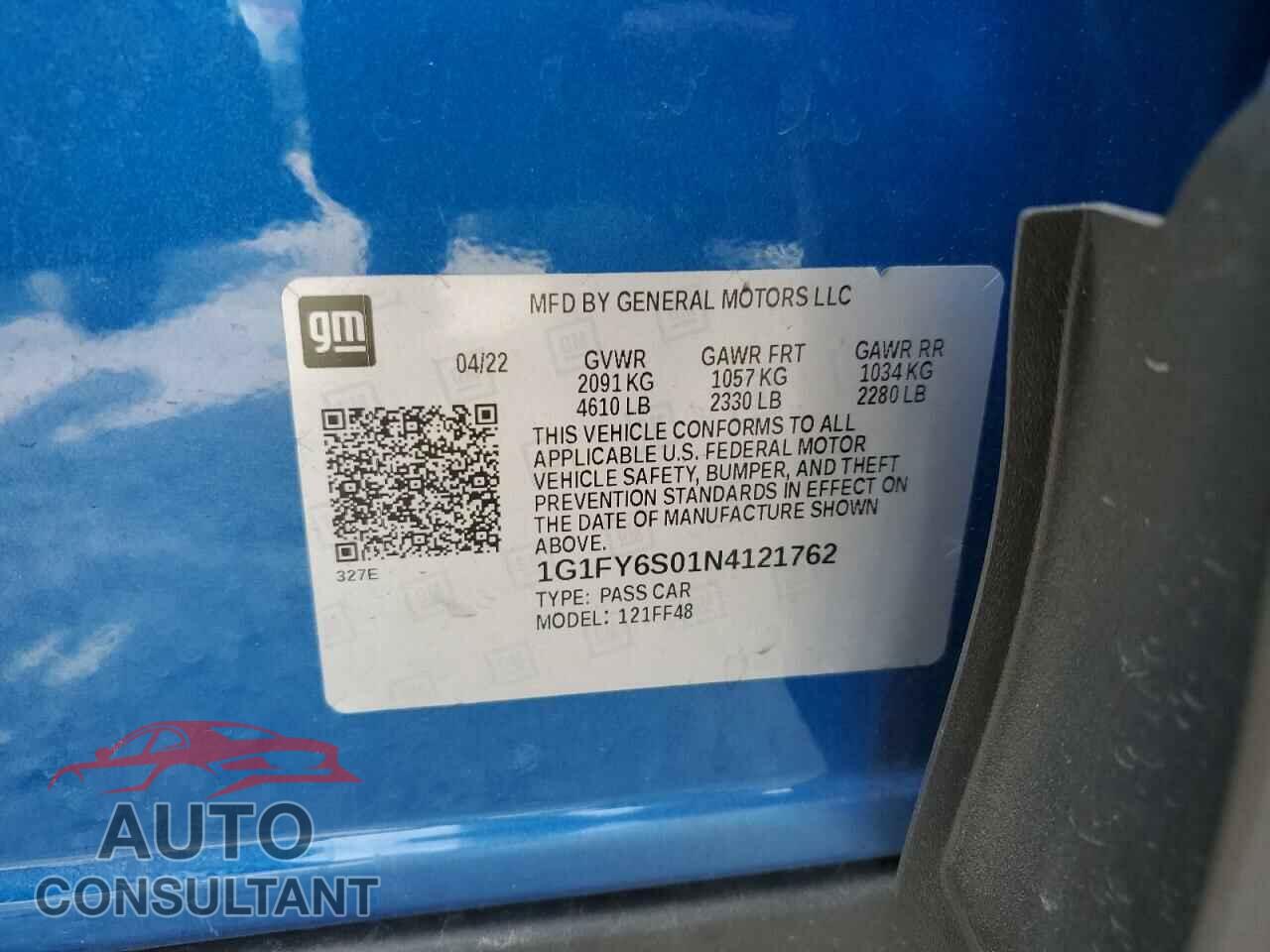 CHEVROLET BOLT 2022 - 1G1FY6S01N4121762