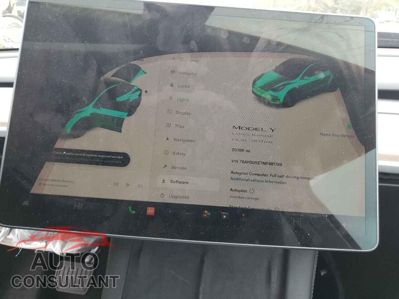 TESLA MODEL Y 2022 - 7SAYGDEE7NF481788
