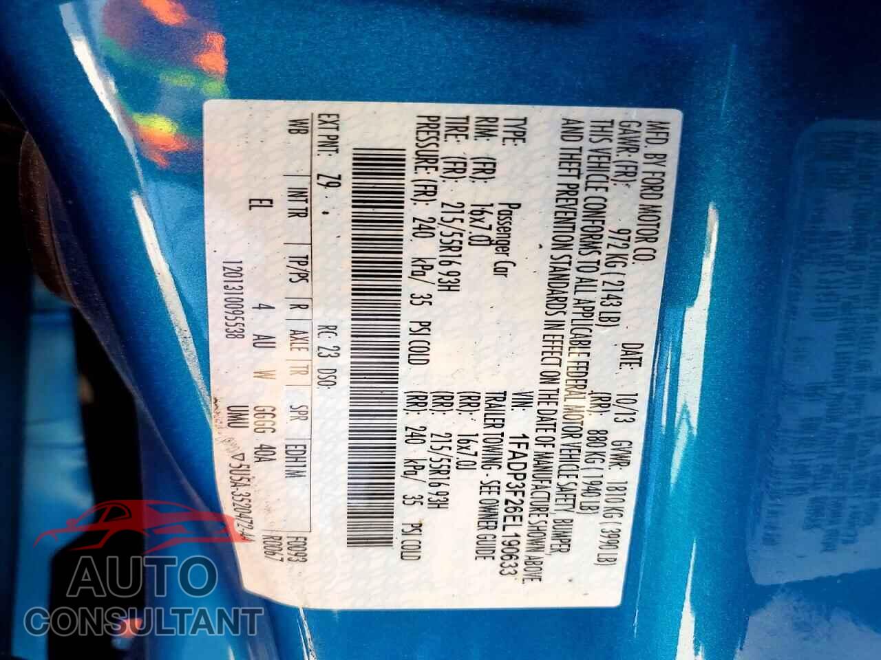 FORD FOCUS 2014 - 1FADP3F26EL190633