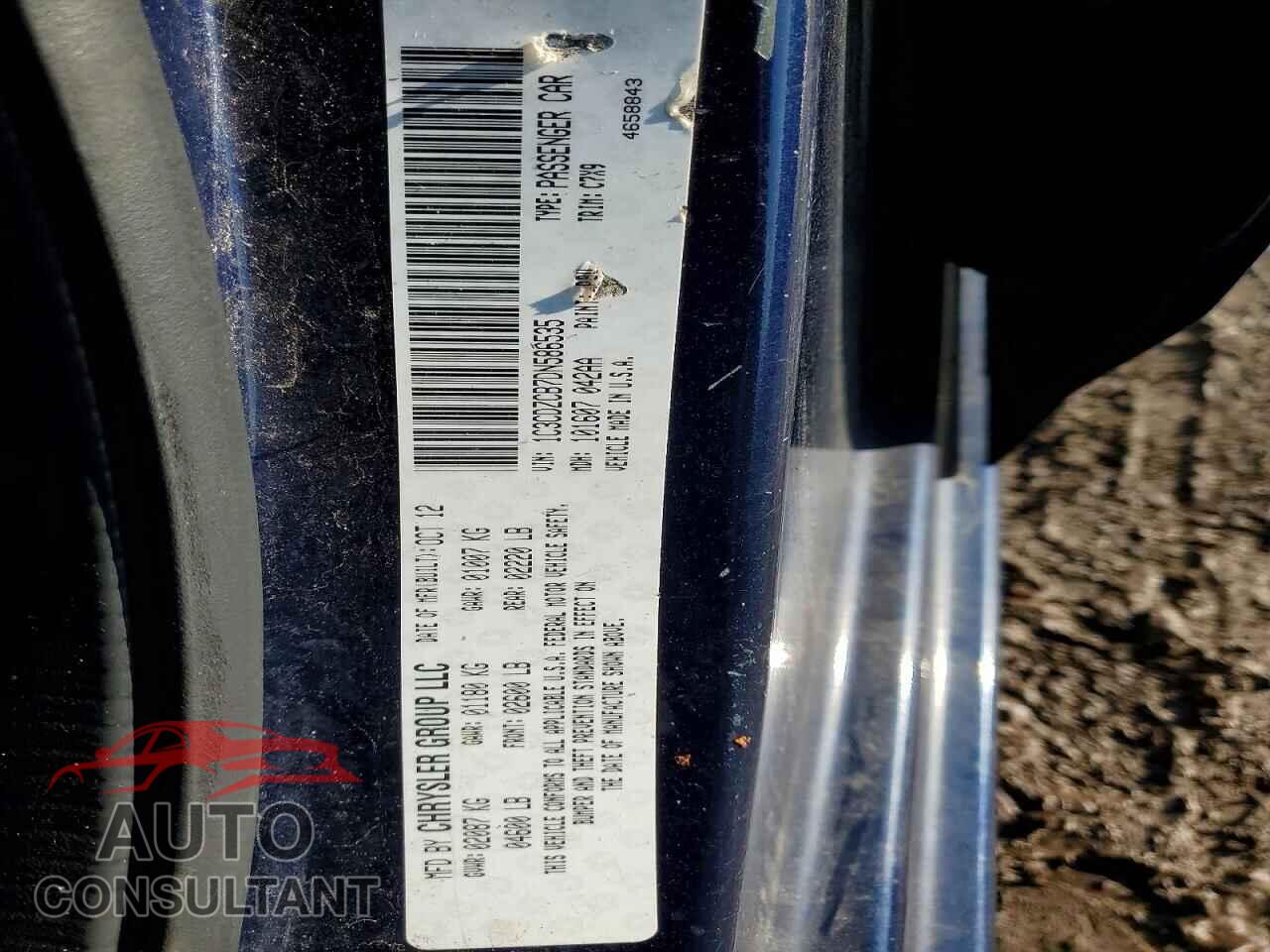 DODGE AVENGER 2013 - 1C3CDZCB7DN586535