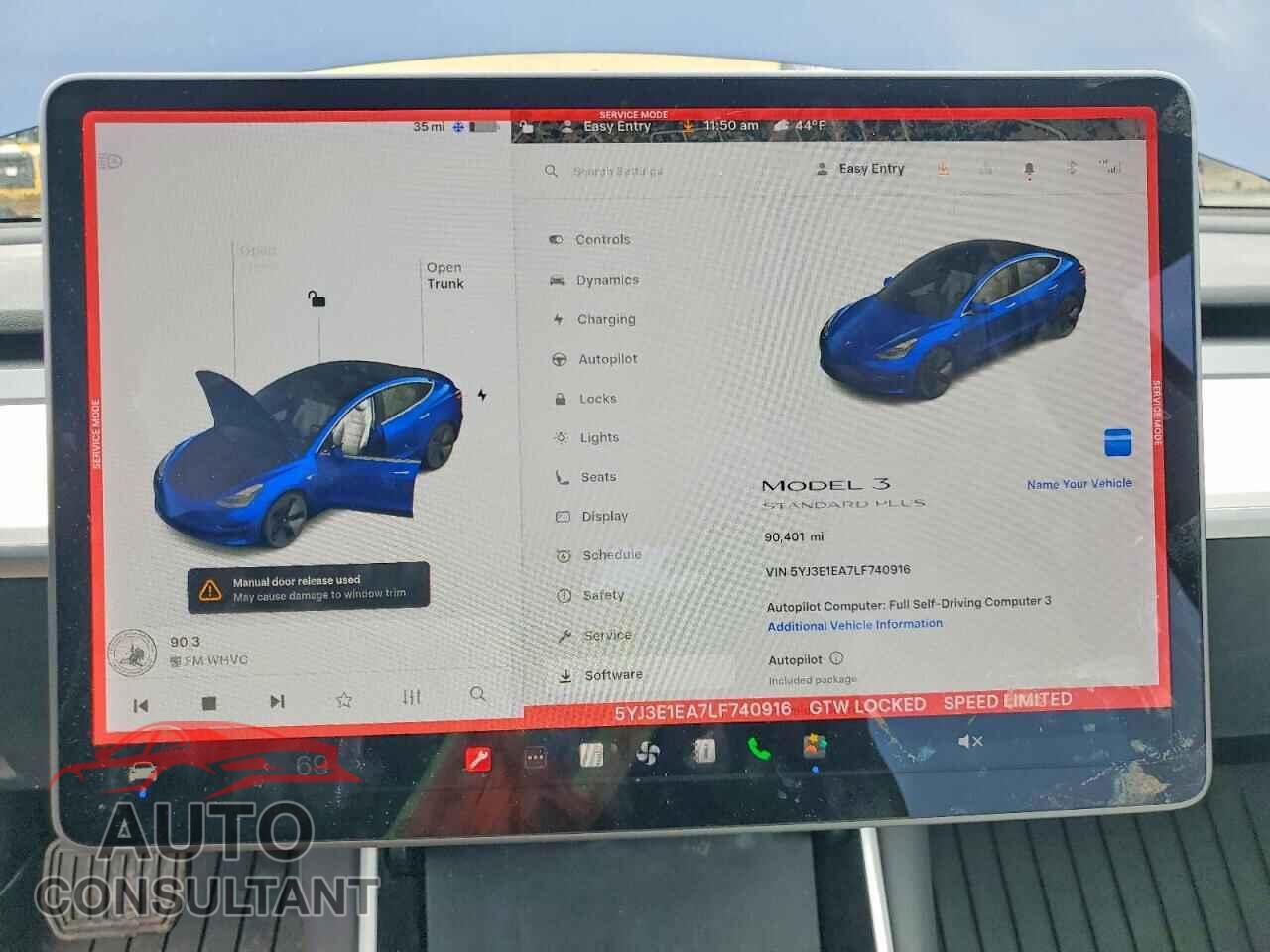 TESLA MODEL 3 2020 - 5YJ3E1EA7LF740916