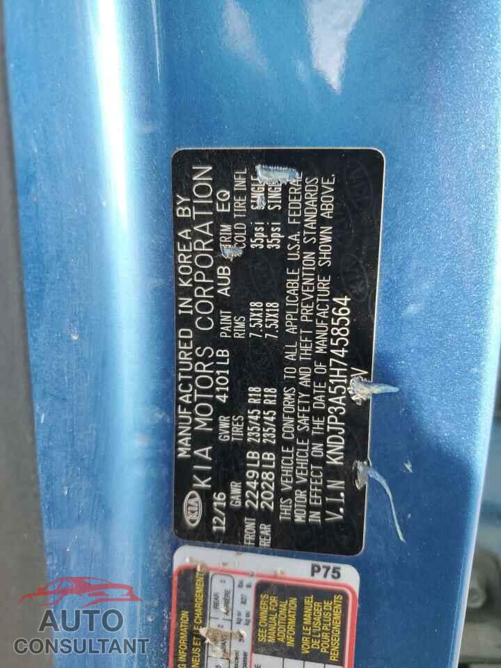 KIA SOUL 2017 - KNDJP3A51H7458564