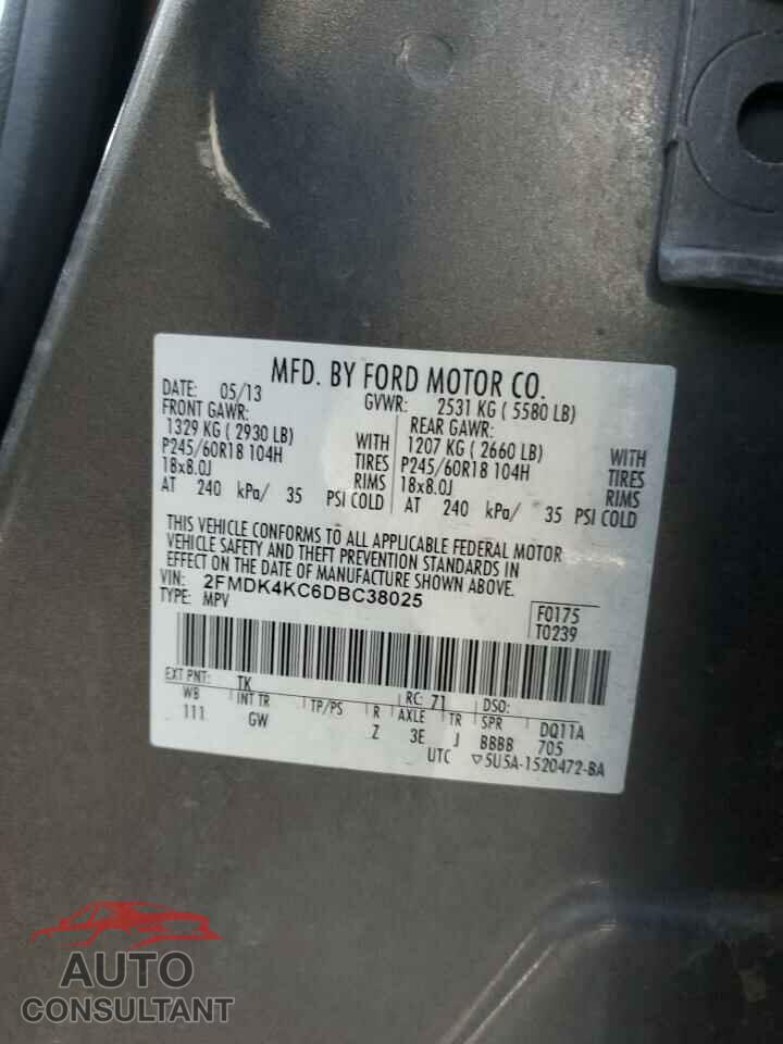 FORD EDGE 2013 - 2FMDK4KC6DBC38025