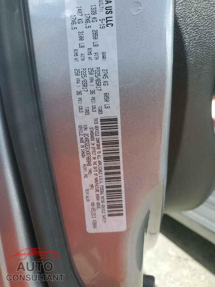 DODGE CARAVAN 2019 - 2C4RDGEG1KR706848