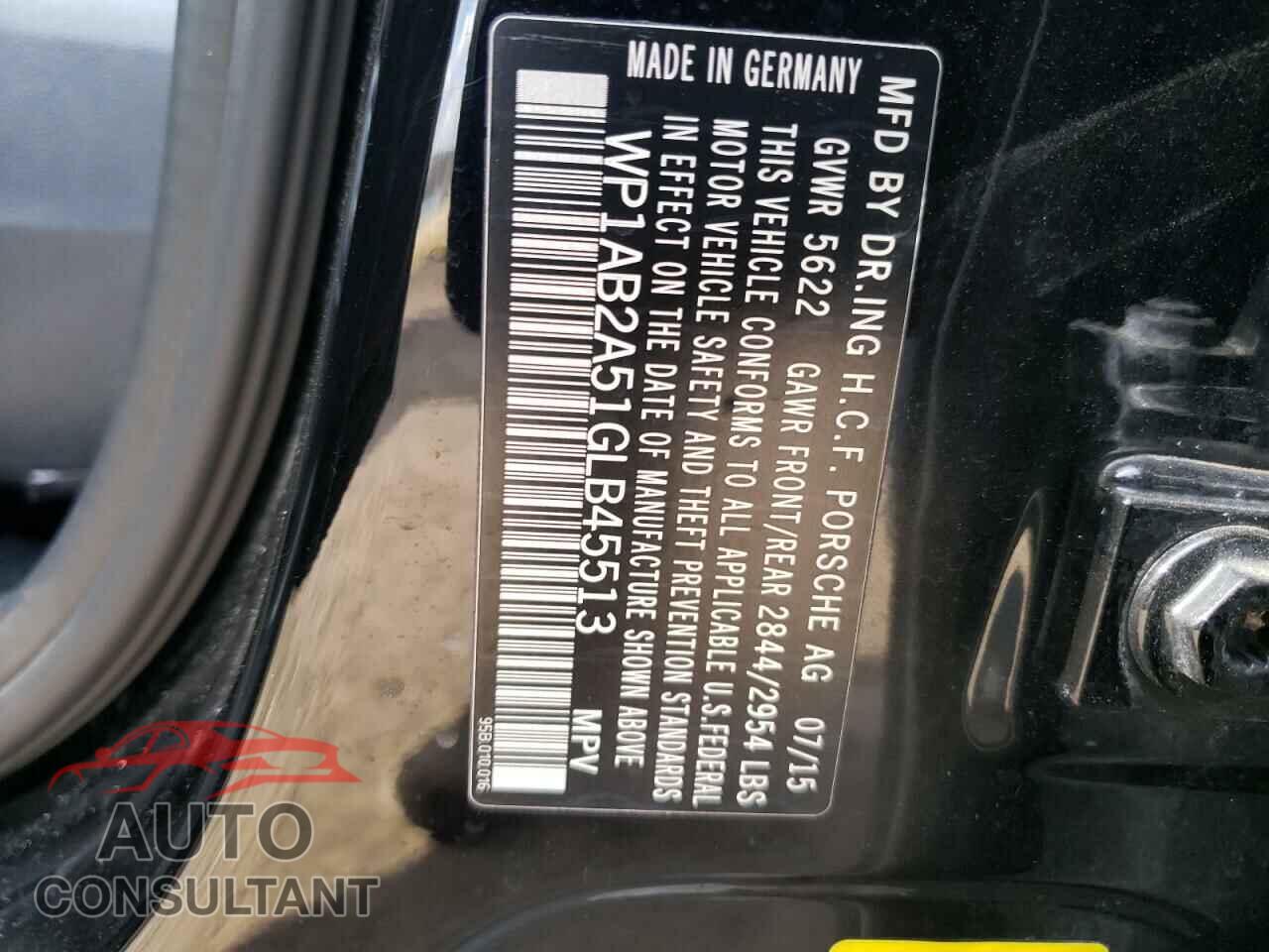 PORSCHE MACAN 2016 - WP1AB2A51GLB45513