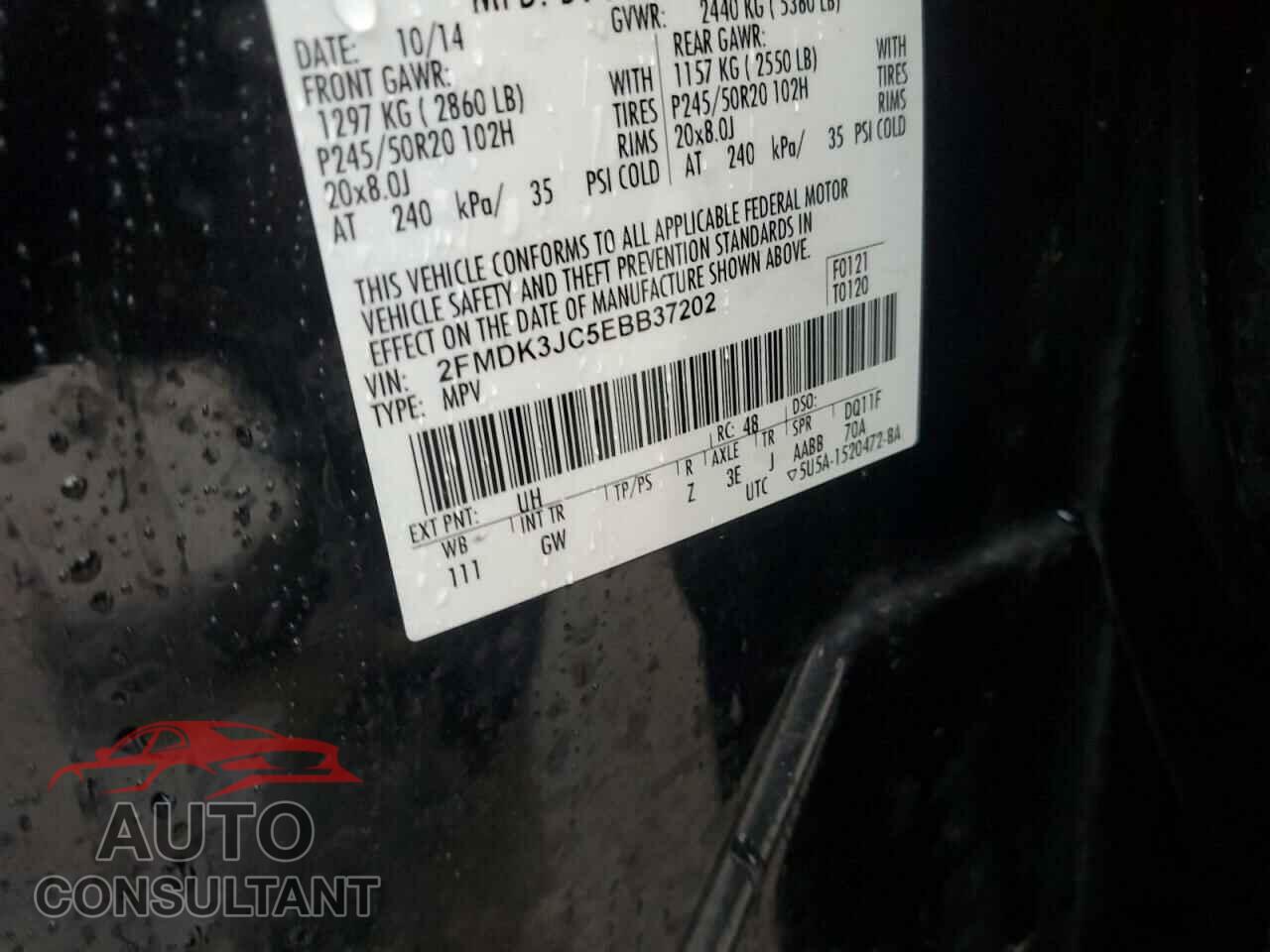 FORD EDGE 2014 - 2FMDK3JC5EBB37202