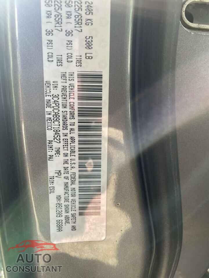 DODGE JOURNEY 2012 - 3C4PDCAB9CT184527