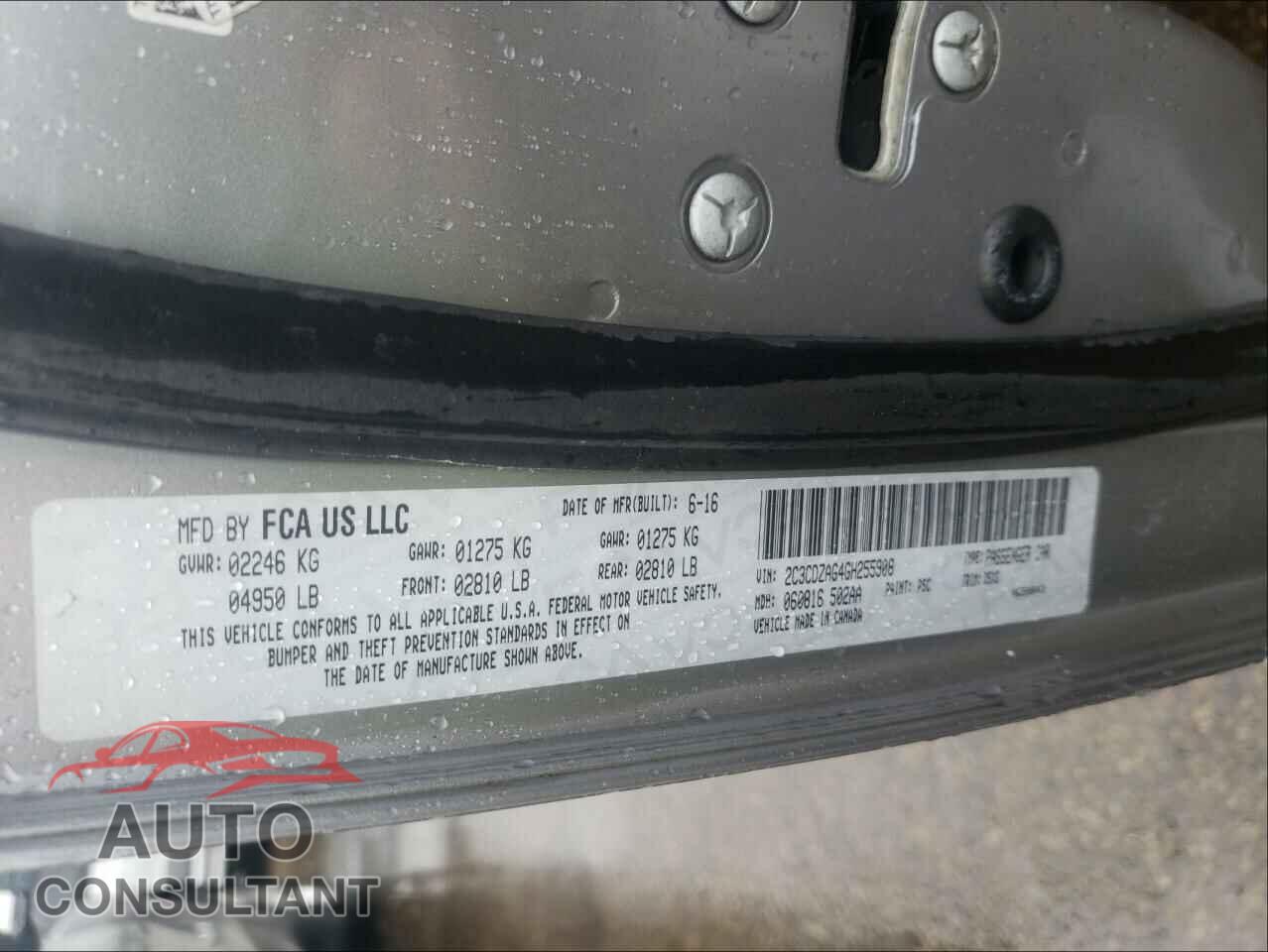 DODGE CHALLENGER 2016 - 2C3CDZAG4GH255908