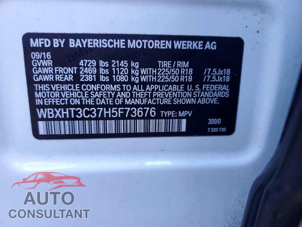 BMW X1 2017 - WBXHT3C37H5F73676
