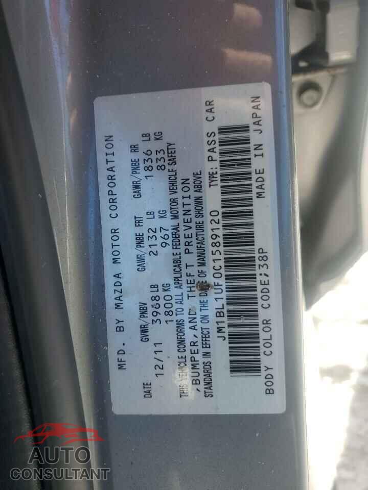 MAZDA 3 2012 - JM1BL1UF0C1589120