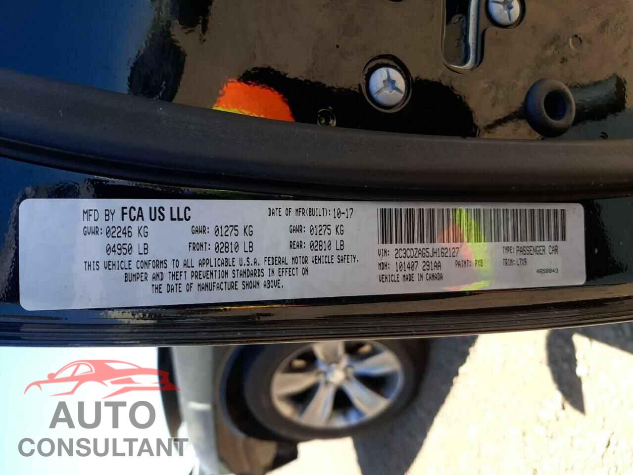 DODGE CHALLENGER 2018 - 2C3CDZAG5JH162127