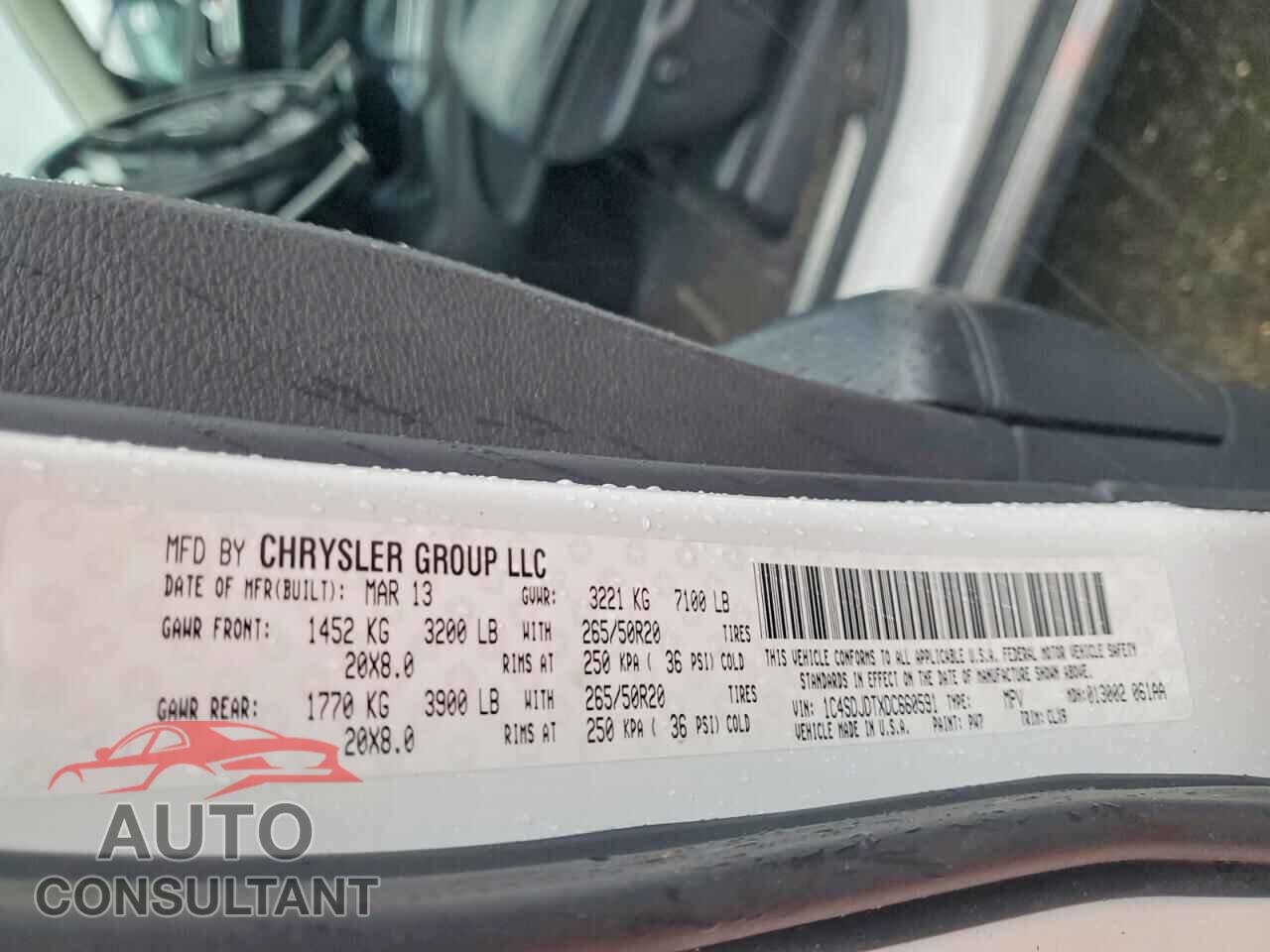 DODGE DURANGO 2013 - 1C4SDJDTXDC660591