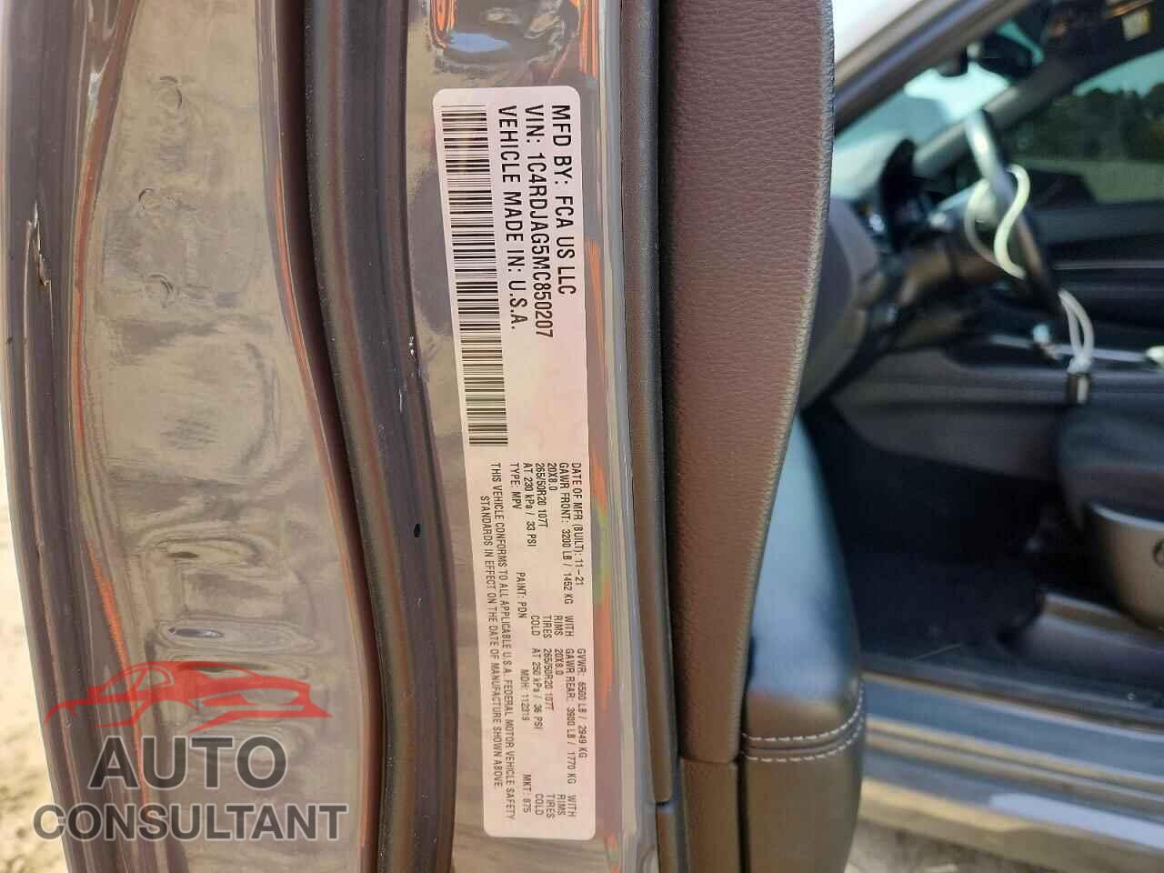 DODGE DURANGO 2021 - 1C4RDJAG5MC850207