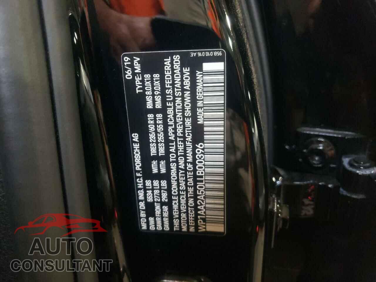 PORSCHE MACAN 2020 - WP1AA2A50LLB00396