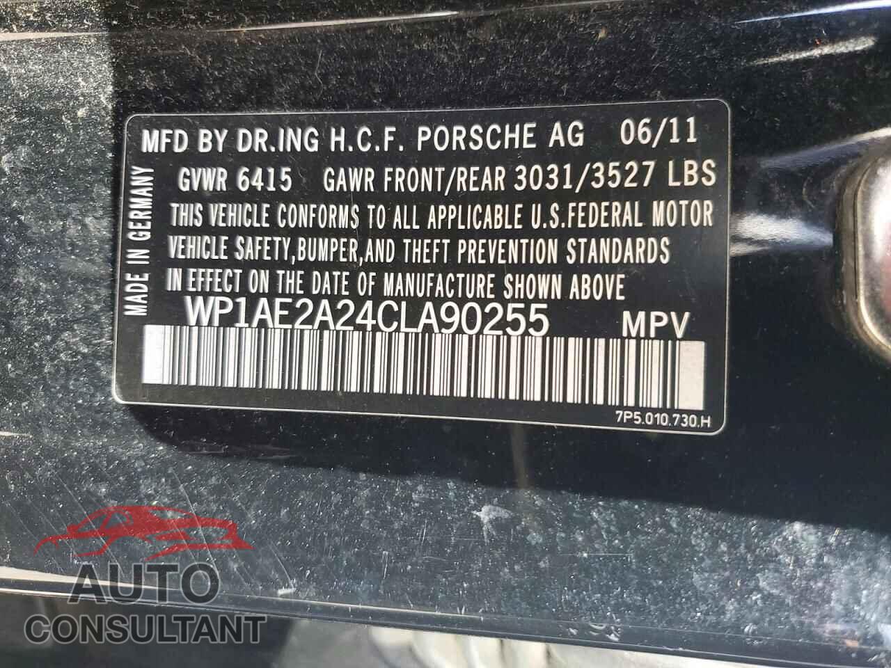 PORSCHE CAYENNE 2012 - WP1AE2A24CLA90255