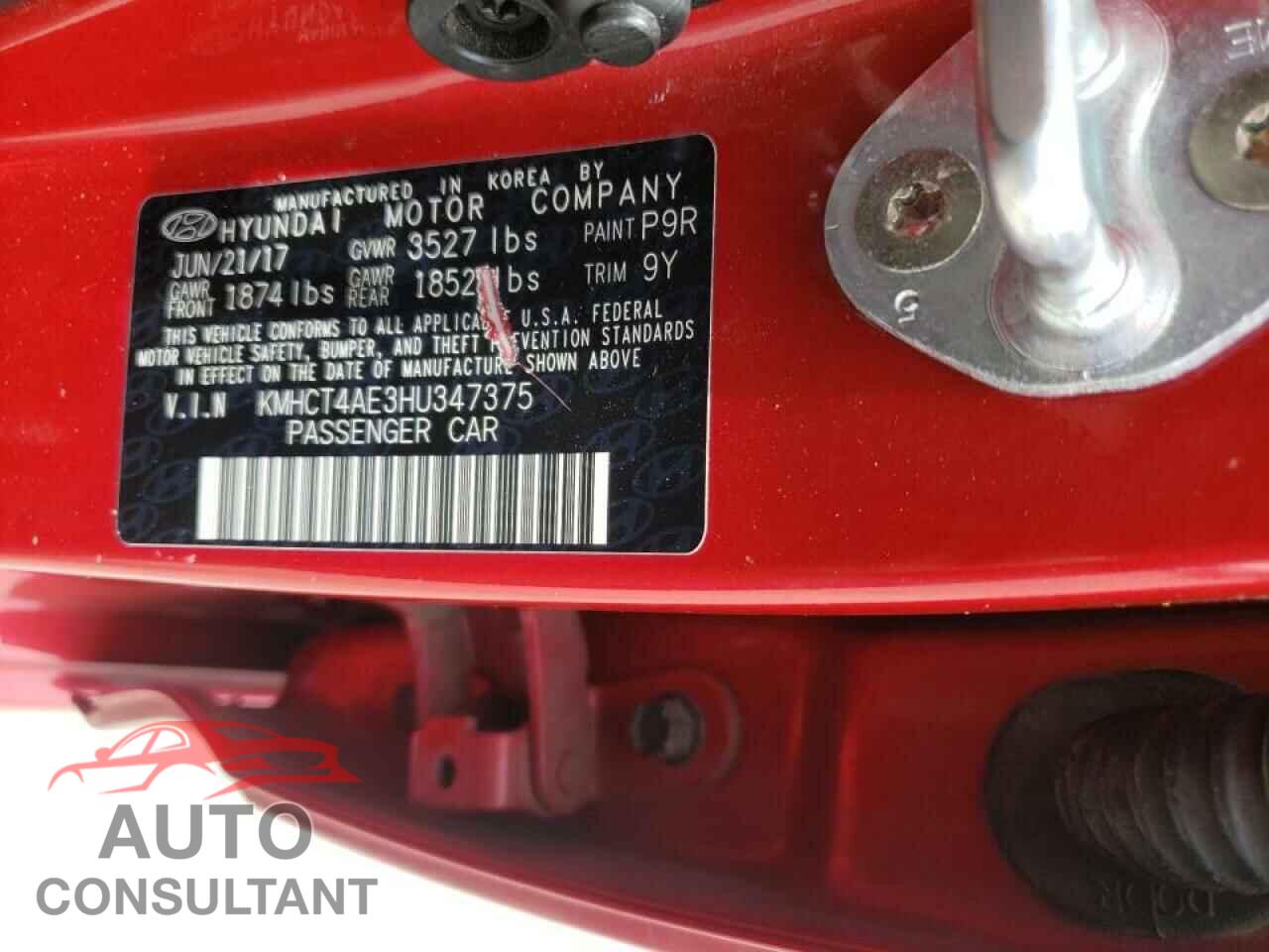 HYUNDAI ACCENT 2017 - KMHCT4AE3HU347375