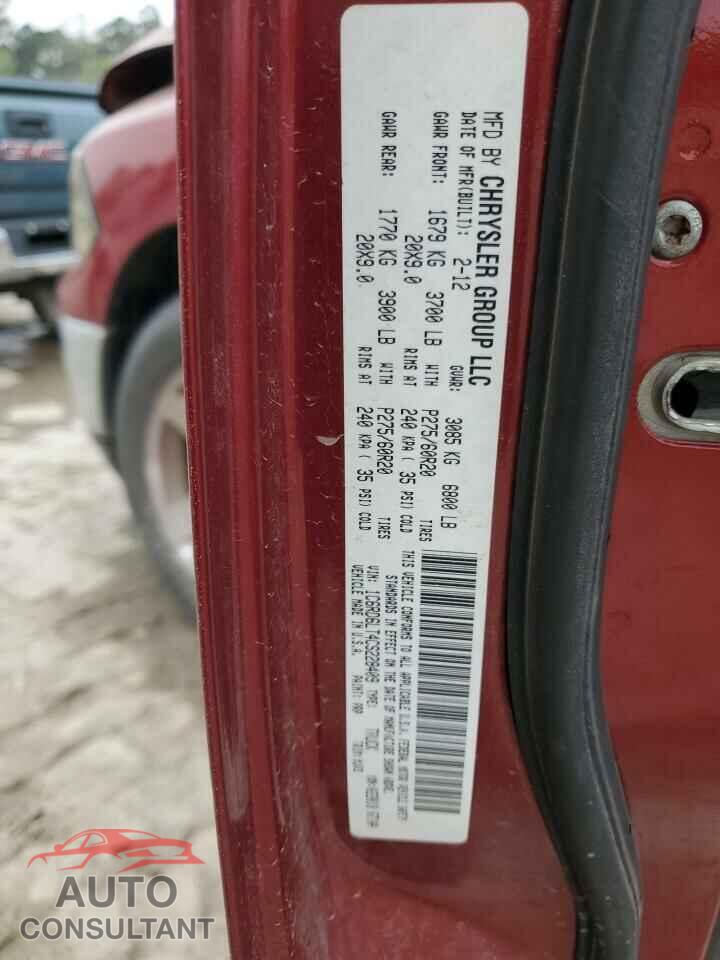 DODGE RAM 1500 2012 - 1C6RD6LT4CS228409