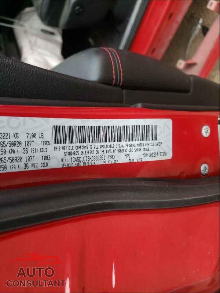 DODGE DURANGO 2017 - 1C4SDJCT5HC686961