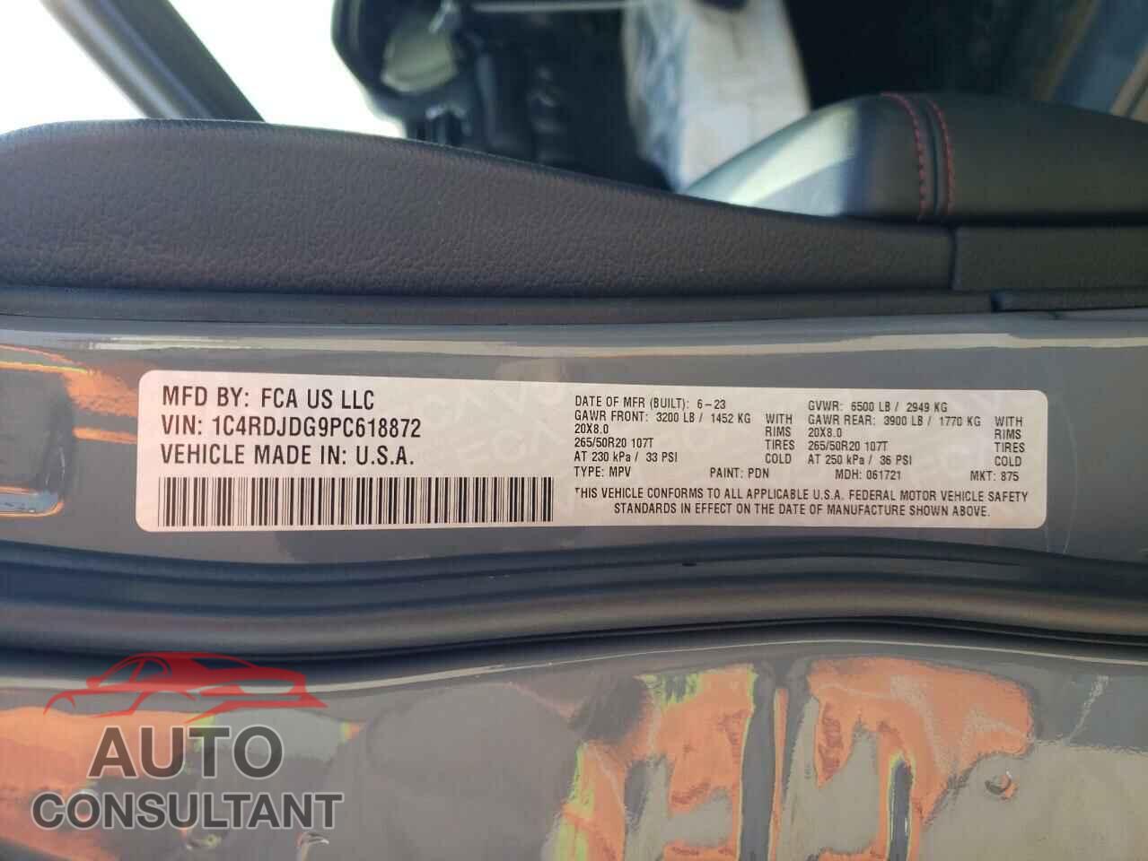 DODGE DURANGO 2023 - 1C4RDJDG9PC618872