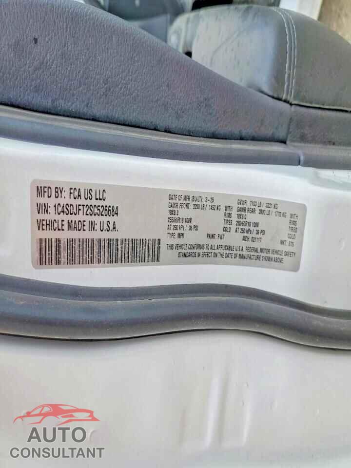 DODGE DURANGO 2025 - 1C4SDJFT2SC526684