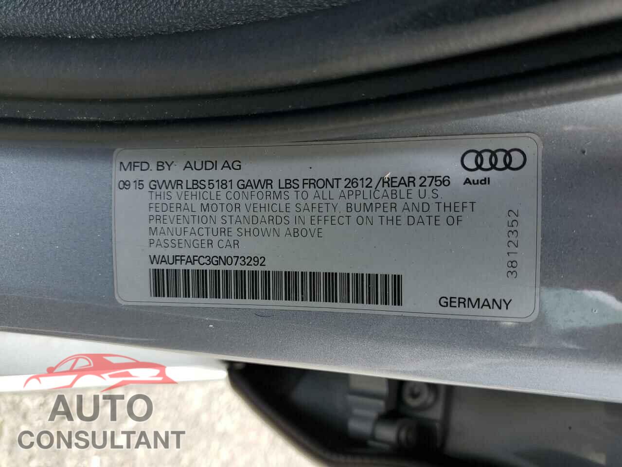 AUDI A6 2016 - WAUFFAFC3GN073292