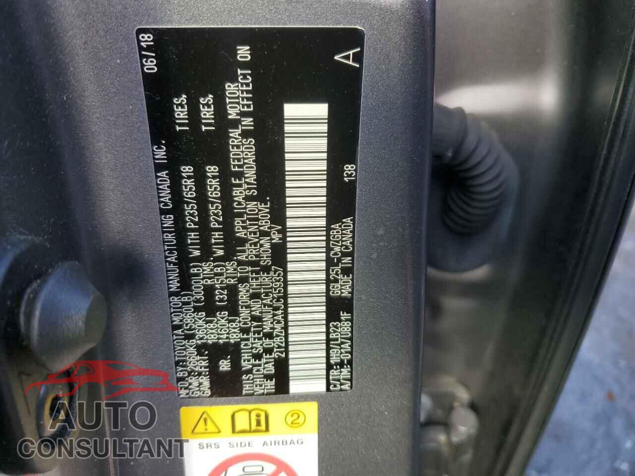 LEXUS RX350 2018 - 2T2BZMCA4JC159357