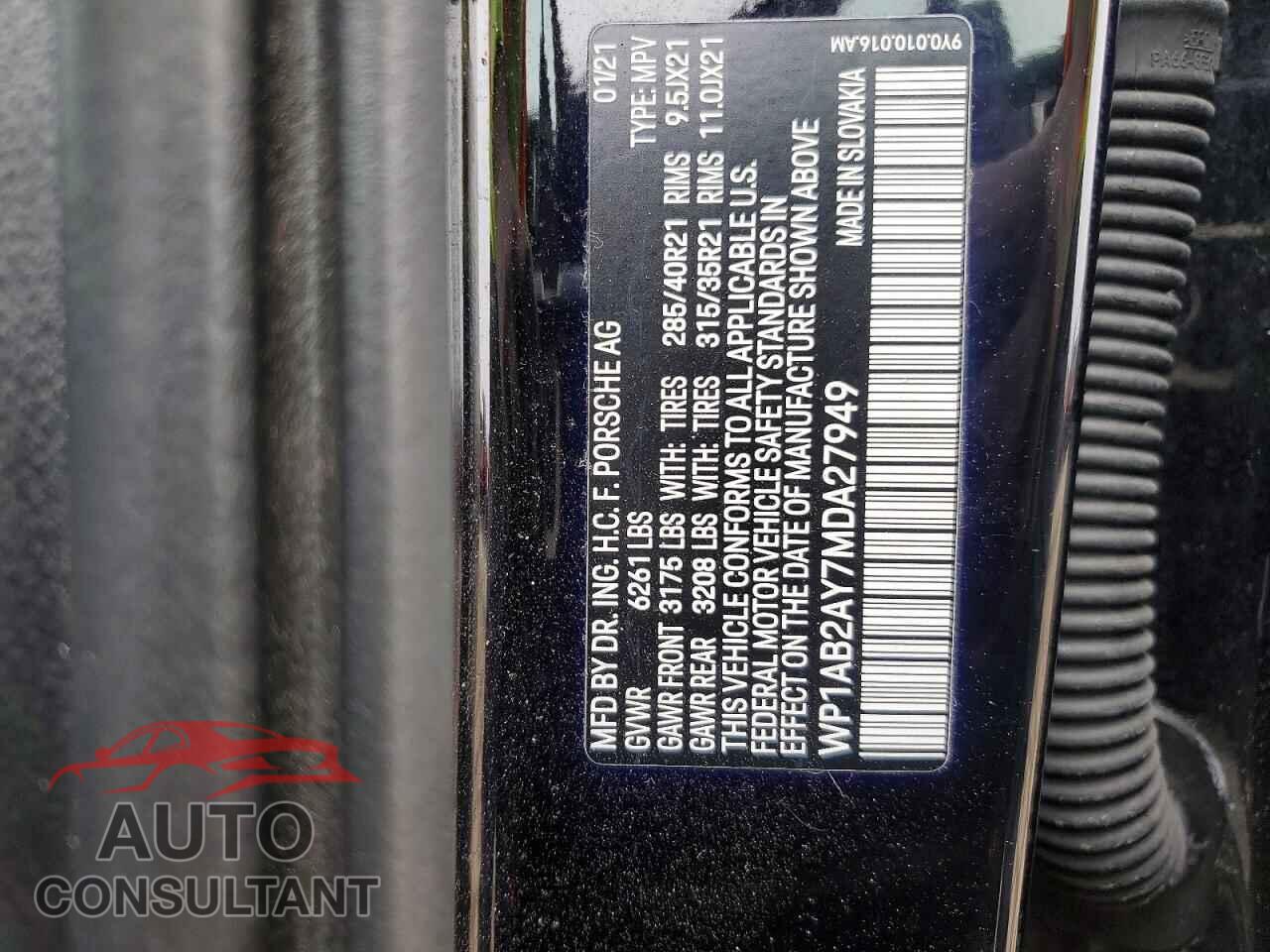 PORSCHE CAYENNE 2021 - WP1AB2AY7MDA27949
