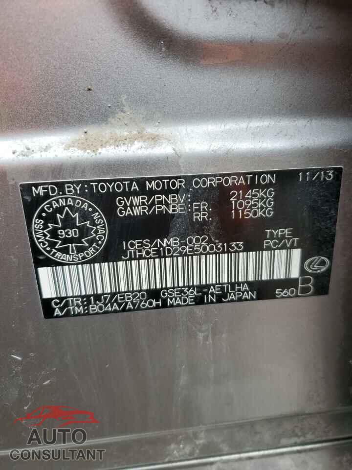LEXUS IS 2014 - JTHCE1D29E5003133