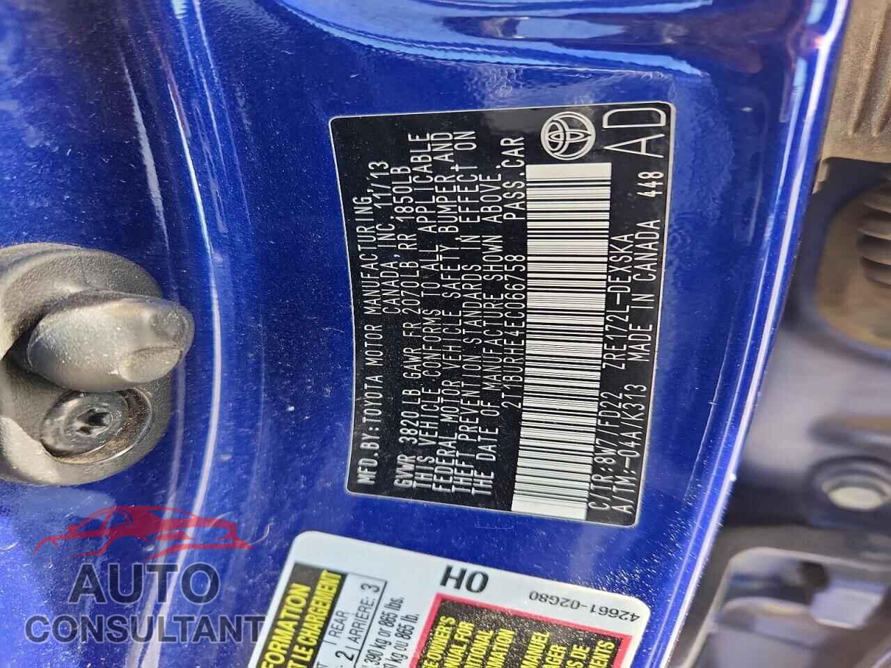 TOYOTA COROLLA 2014 - 2T1BURHE4EC066758