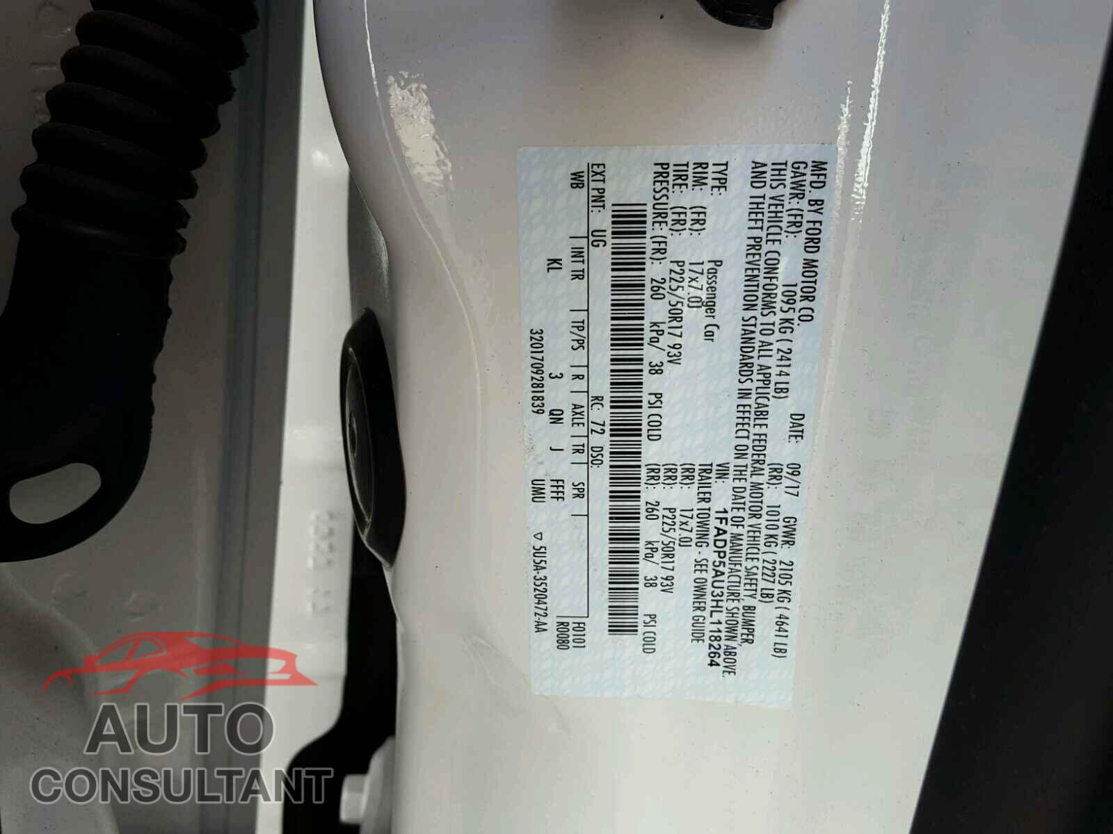 FORD CMAX 2017 - 1FADP5AU3HL118264