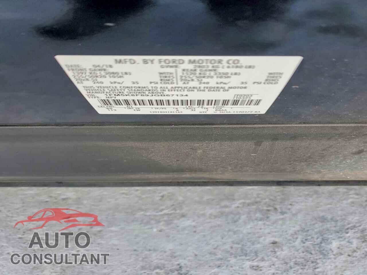 FORD EXPLORER 2018 - 1FM5K8F89JGB67134