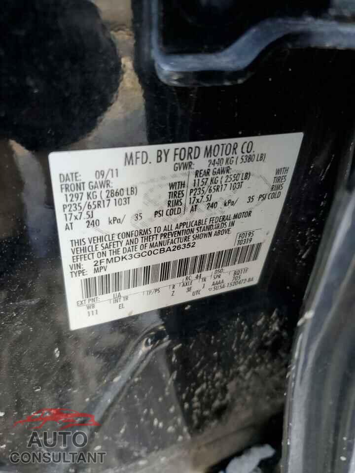 FORD EDGE 2012 - 2FMDK3GC0CBA26352