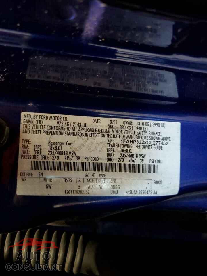 FORD FOCUS 2012 - 1FAHP3J22CL277452