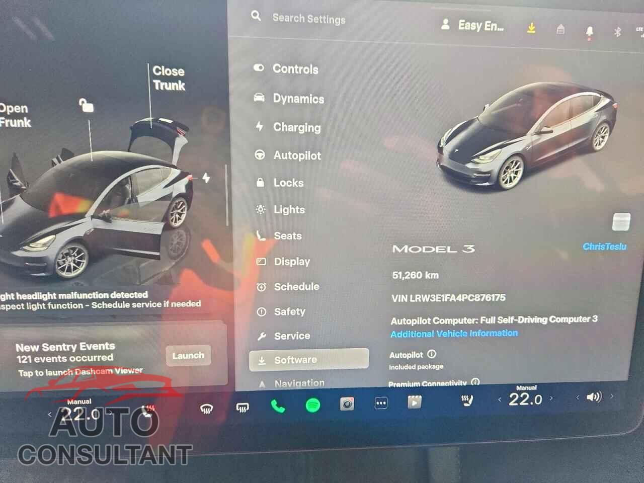TESLA MODEL 3 2023 - LRW3E1FA4PC876175