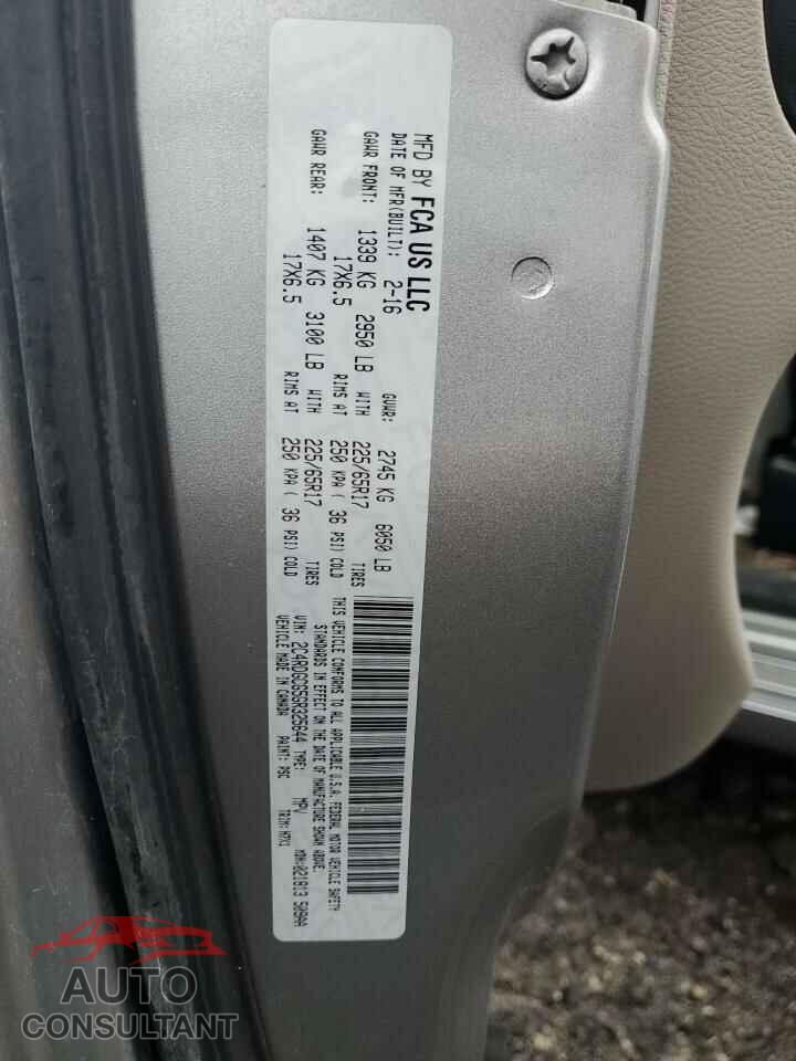 DODGE CARAVAN 2016 - 2C4RDGCG5GR325644