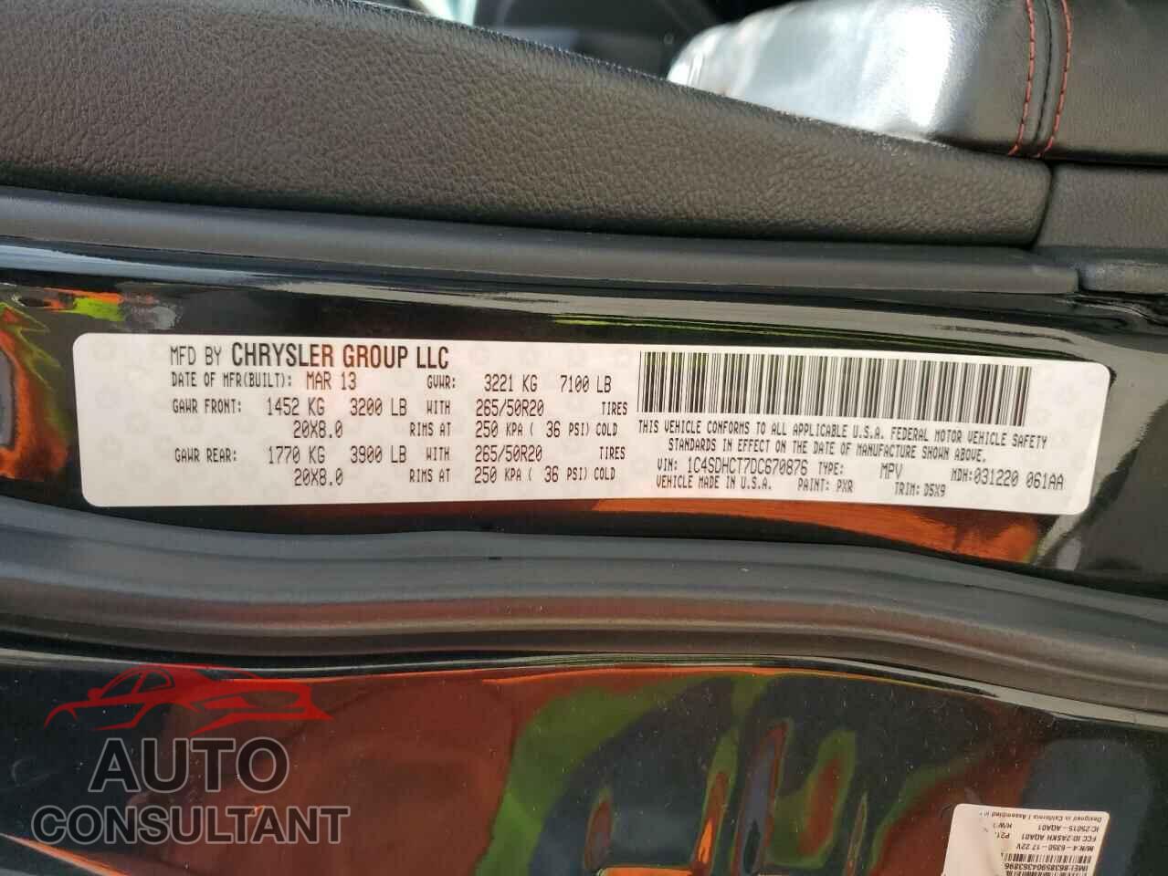 DODGE DURANGO 2013 - 1C4SDHCT7DC670876