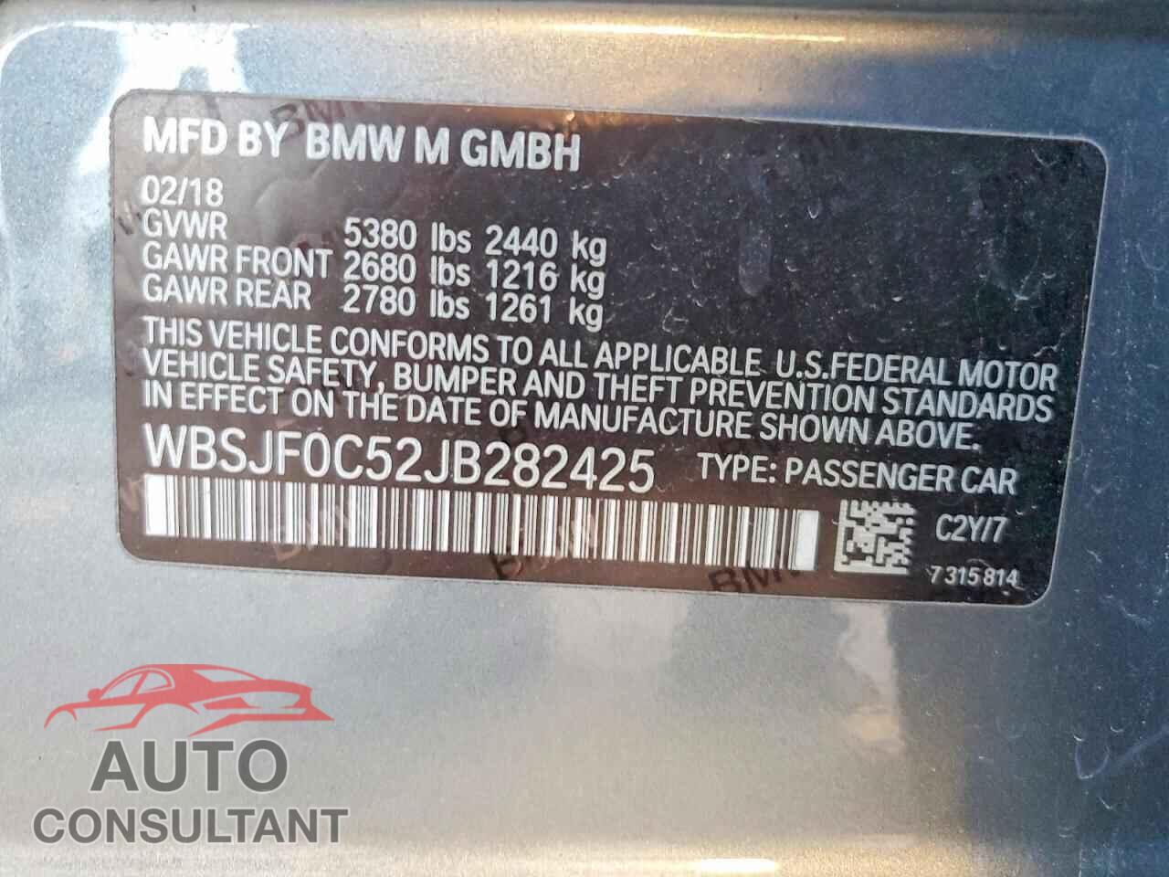 BMW M5 2018 - WBSJF0C52JB282425