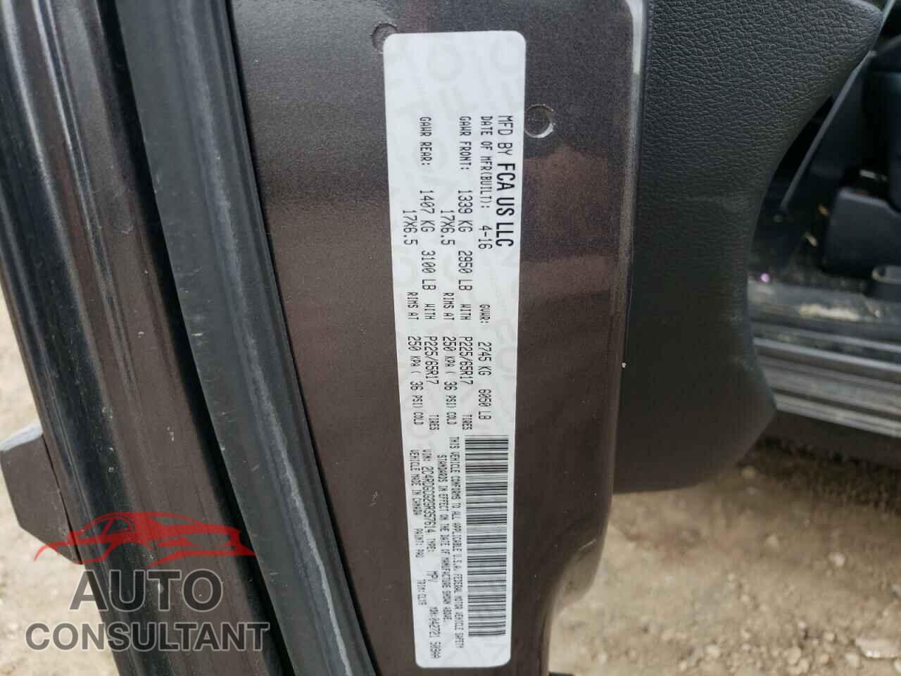 DODGE GRAND CARA 2016 - 2C4RDGCG2GR357614