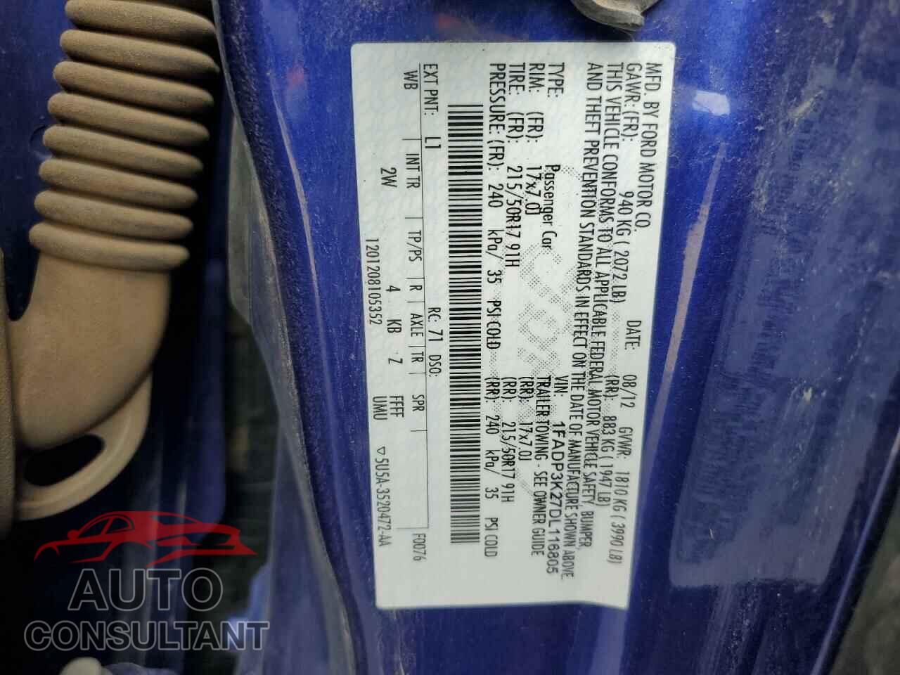 FORD FOCUS 2013 - 1FADP3K27DL116805